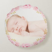 赤面ピンクフローラナツクラッカーバレリーナベビーガール ラウンドクッション (裏面)