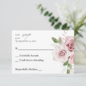 赤面ピンクフローラノミールRSVP 出欠カード (スタンド正面)