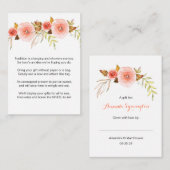 赤面ピンクフローラノーラップシャワー要求ラベル3605b エンクロージャーカード (正面/裏面)