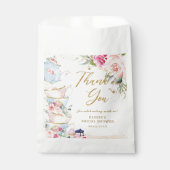赤面ピンクフローラハイティーパーティーブライダルシャワー フェイバーバッグ (正面)