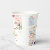 赤面ピンクフローラハイティーパーティーブライダルシャワー 紙コップ (右)