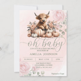 赤面ピンクフローラハイランドカウズ 招待状