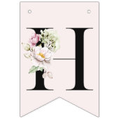 赤面ピンクフローラハッピーバースデーフローラベビー写真 バンティングフラッグ (第2の旗)