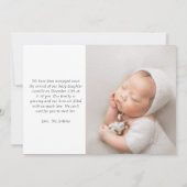 赤面ピンクフローラハローワールドバースデーナー 招待状 (裏面)