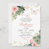 赤面ピンクフローラバタフライキンセアニェラ 招待状 (正面)