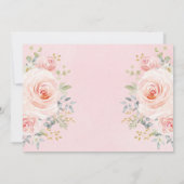 赤面ピンクフローラバニーラビット1st誕生日パーティー 招待状 (裏面)