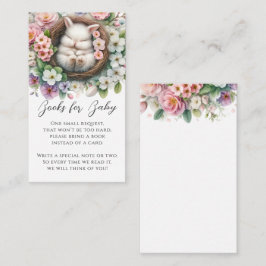 赤面ピンクフローラバニー赤ちゃんシャワー予約リクエスト エンクロージャーカード