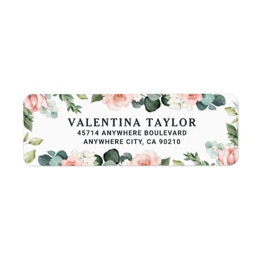 赤面ピンクフローラバラガーデンウォーター結婚カラー ラベル (正面)