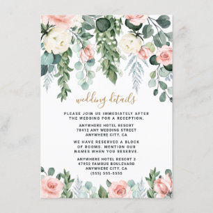 赤面ピンクフローラバラガーデンウォー結婚ターカラーズ エンクロージャーカード