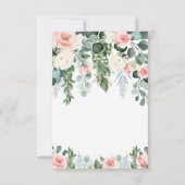 赤面ピンクフローラバラガーデンウォー結婚ターカラーズ 出欠カード (裏面)