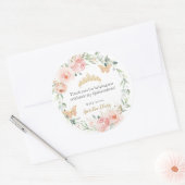 赤面ピンクフローラバラキンセアニラ16誕生日 ラウンドシール (封筒)