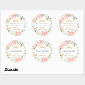 赤面ピンクフローラバラキンセアニラ16誕生日 ラウンドシール (シート)