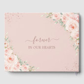 赤面ピンクフローラバラ金ゴールドメモリアル葬儀フォト ゲストブック (裏面)