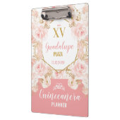 赤面ピンクフローラバラ&グリッターキンセアニラ クリップボード (左)