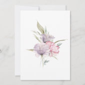 *~*赤面ピンクフローラバラAR15ウェディングRSVP + 招待状 (裏面)