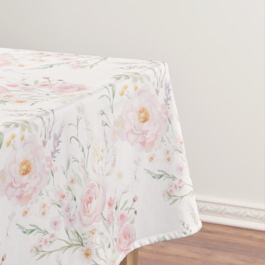 赤面ピンクフローラパステルエレガント テーブルクロス (インサイチュ)