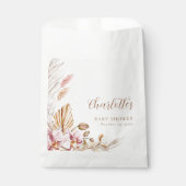 赤面ピンクフローラパンパスグラス |赤ちゃんシャワー フェイバーバッグ (正面)