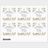 赤面ピンクフローラファーストコミュニオンサンキュービター スクエアシール (シート)