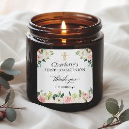 赤面ピンクフローラファーストコミュニオンサンキュービター スクエアシール