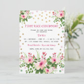 赤面ピンクフローラファースト・ライス・セレモニーMukhe Bhaat 招待状 (スタンド正面)
