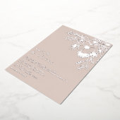 赤面ピンクフローラフォイル結婚式招待状 箔招待状 (回転した状態)