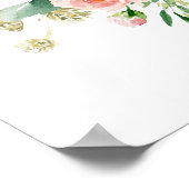 赤面ピンクフローラフラワーバー標識 ポスター (角)