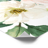 赤面ピンクフローラブライダルシャワーウェルカムサイン ポスター (角)