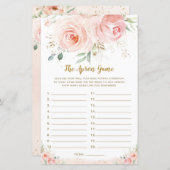 赤面ピンクフローラブライダルシャワーザエプロンゲーム (正面/裏面)