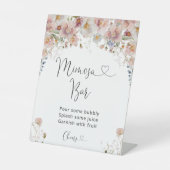 赤面ピンクフローラブライダルシャワーミモザバー 台座サイン (正面)
