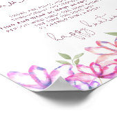 赤面ピンクフローラブライダルシャワーリングや輪狩りゲーム ポスター (角)