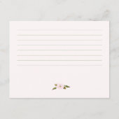 赤面ピンクフローラブライダルシャワーレシピ エンクロージャーカード (裏面)