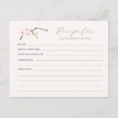 赤面ピンクフローラブライダルシャワーレシピ エンクロージャーカード (正面)