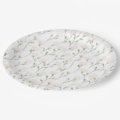 赤面ピンクフローラブライダルシャワー ペーパープレート (アングル)