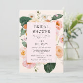 赤面ピンクフローラブライダルシャワー 招待状 (スタンド正面)