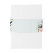 赤面ピンクフローラブーケブルー結婚ズ 招待状ベリーバンド (裏面例)