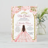 赤面ピンクフローラプリンセスアーチフォトキンセアニェラ 招待状 (スタンド正面)