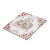 赤面ピンクフローラプリンセスキャッスルストーリーブックブック タイル (側面)