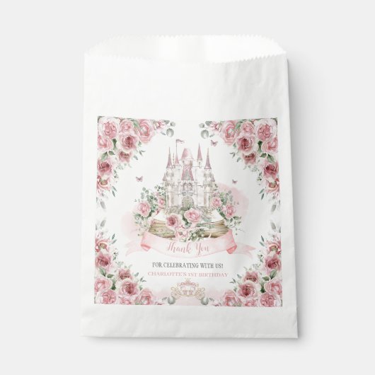 赤面ピンクフローラプリンセスキャッスルストーリーブックブック フェイバーバッグ (正面)