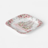 赤面ピンクフローラプリンセスキャッスルストーリーブックブック ペーパープレート (傾斜あり)