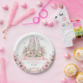 赤面ピンクフローラプリンセスキャッスルストーリーブックブック ペーパープレート (パーティー)