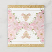 赤面ピンクフローラプリンセスキャリッジゲスト名 プレイスカード (外部開封)