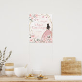 赤面ピンクフローラプリンセスキンセアニェラウェルカム ポスター (キッチン)