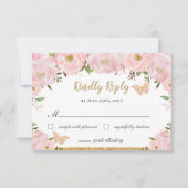 赤面ピンクフローラプリンセスキンセアニラ蝶 出欠カード (正面)
