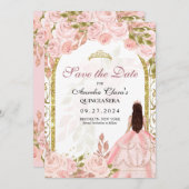 赤面ピンクフローラプリンセス金ゴールドアーチキンセアニェラ 案内状 (正面/裏面)