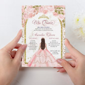 赤面ピンクフローラプリンセス金ゴールドアーチキンセアニェラI 招待状