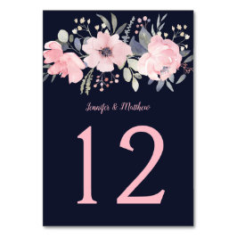赤面ピンクフローラヘッダーNavy | テーブルナンバー