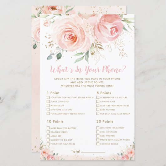 赤面ピンクフローラベビーあなたの電話ゲームの内容 (正面/裏面)