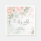 赤面ピンクフローラベビーの外の寒さ スタンダードカクテルナプキン (正面)