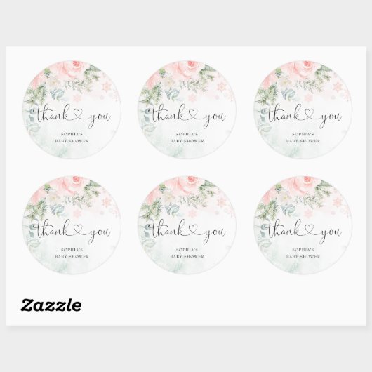 赤面ピンクフローラベビーの外の寒さ ラウンドシール (シート)