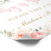 赤面ピンクフローラベビーは甘いトリートベビーシャワー ポスター (角)